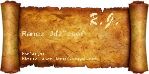Rancz József névjegykártya